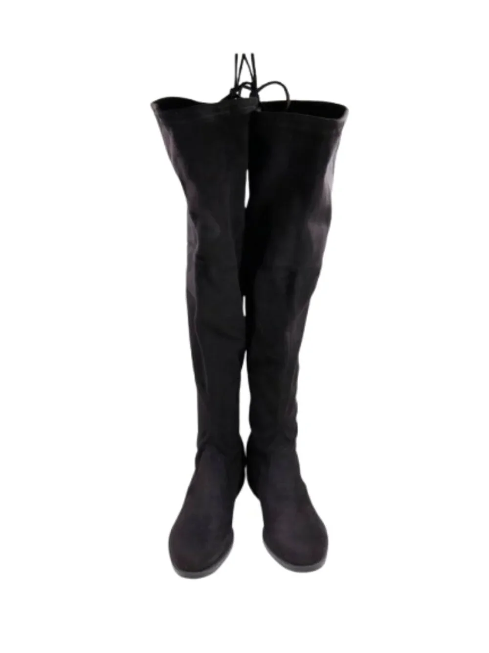Unisa Unmaury Black Suede Flat Over The Knee Sock Boots - 7.5